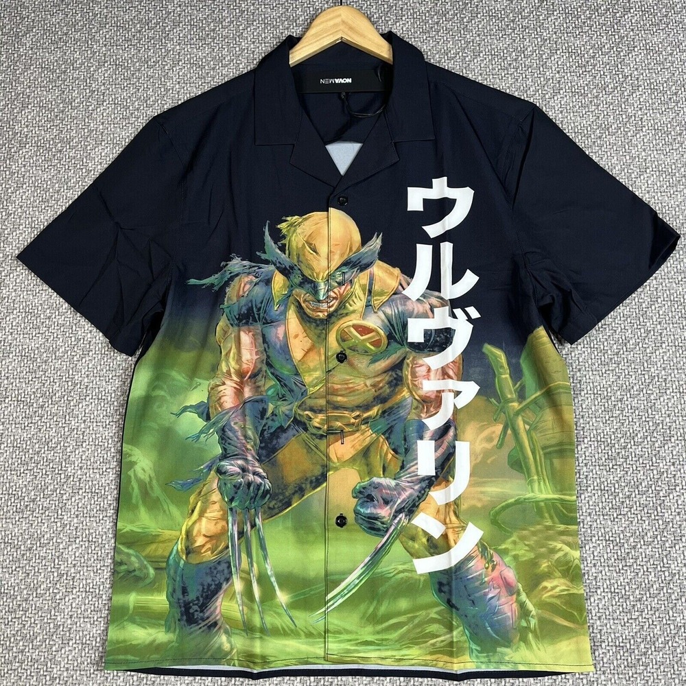 Wolverine Men's Small Marvel Short Sleeve Woven Top Black MCU XMen